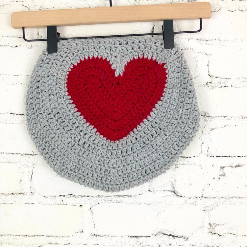 Hand Knitted Red Heart Beret